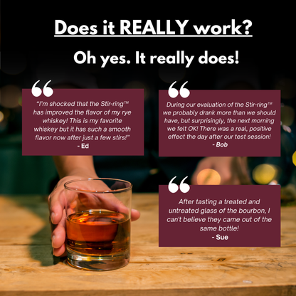 Stir-ring™ Reveal Bar Tool for Spirits - Works with Whiskey, Bourbon, Rye & Cognac