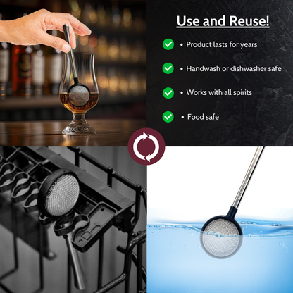 Stir-ring™ Reveal Bar Tool for Spirits - Works with Whiskey, Bourbon, Rye & Cognac