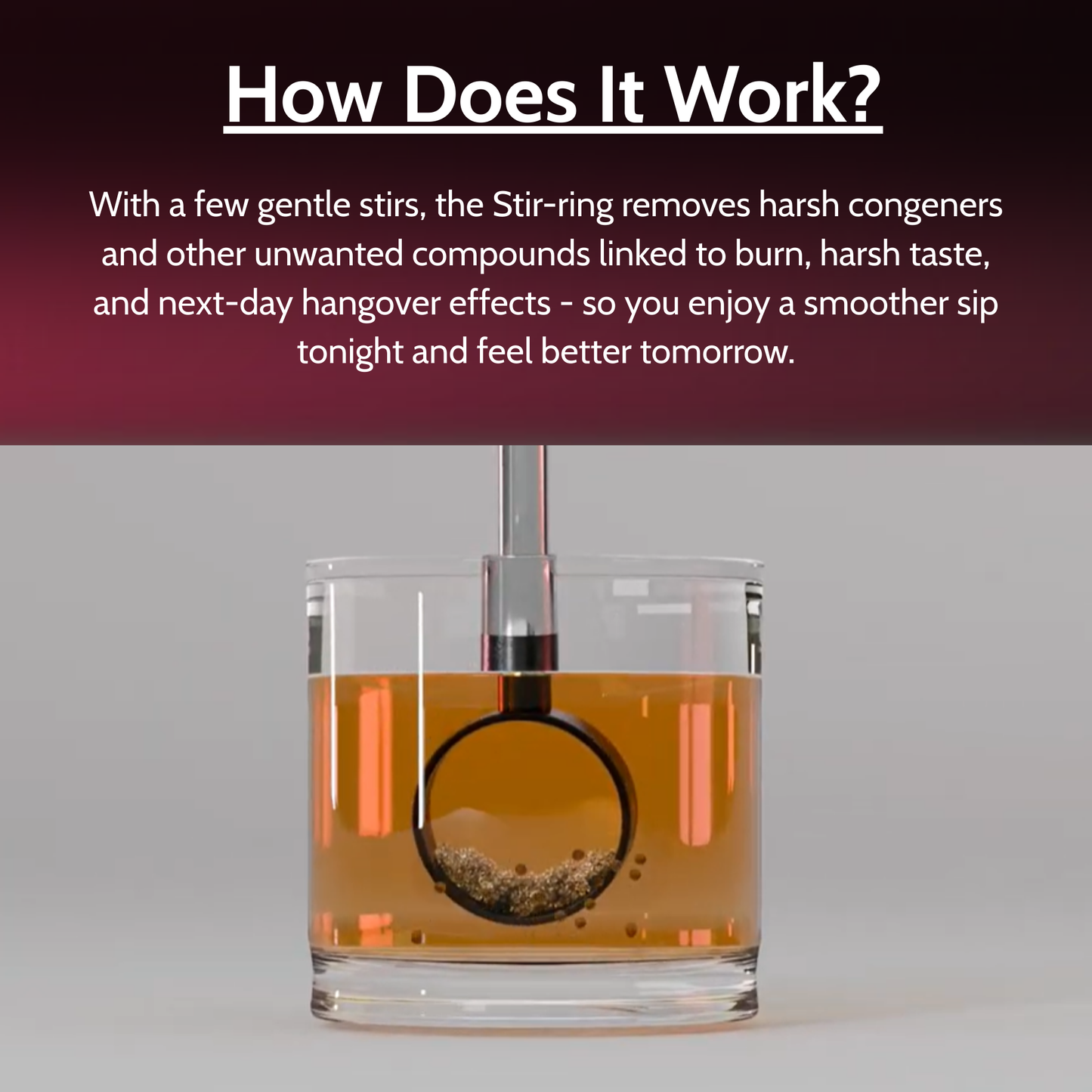 Stir-ring™ Reveal Bar Tool for Spirits - Works with Whiskey, Bourbon, Rye & Cognac